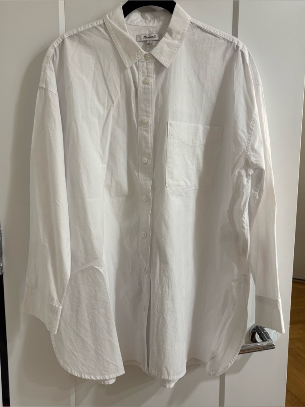 NWT Madewell The Signature Poplin Oversized Shirt in White - Picture 5 of 7
